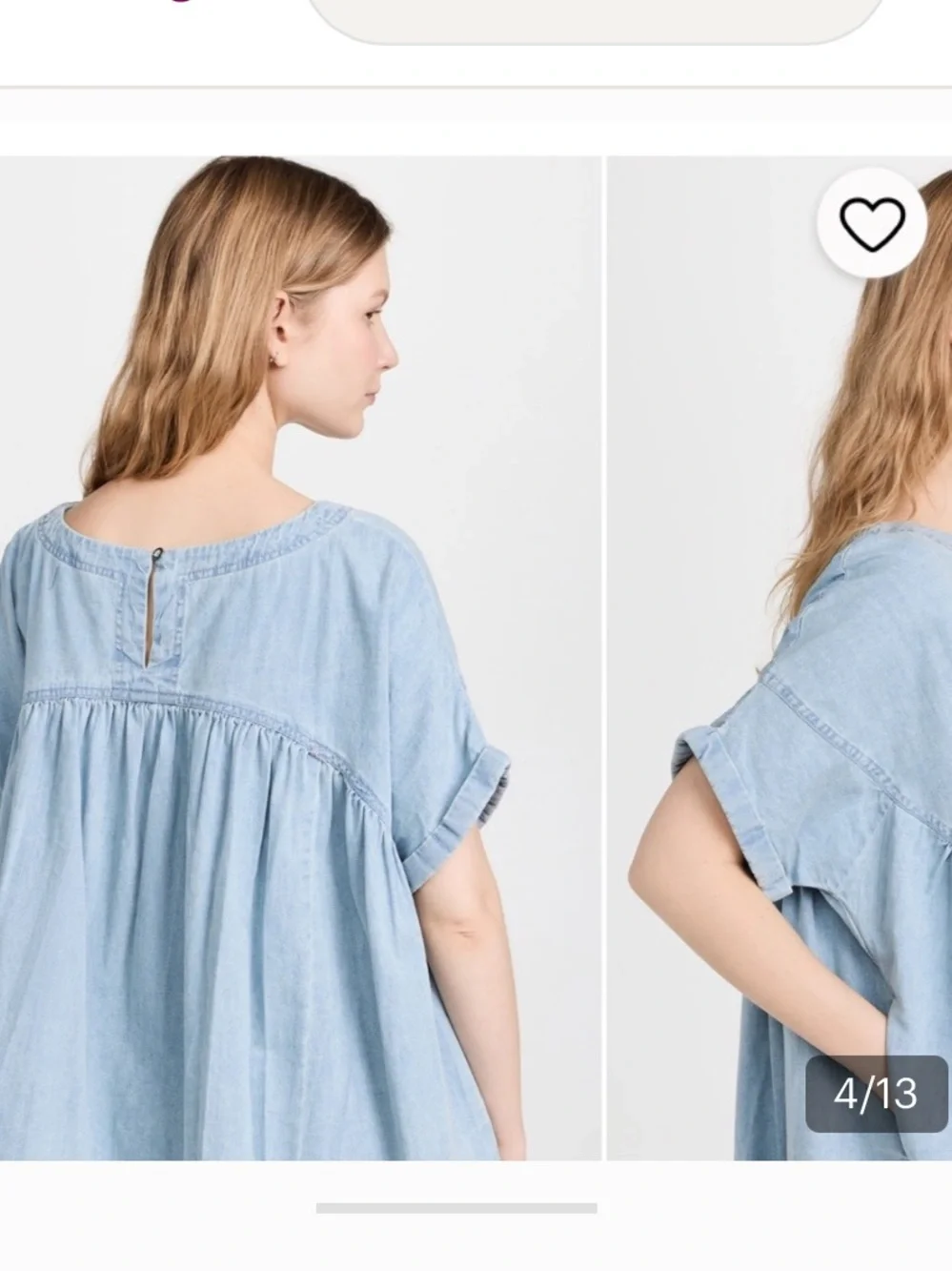 We The Free Free People Moon City Denim Shirt flaw - Picture 2 of 13